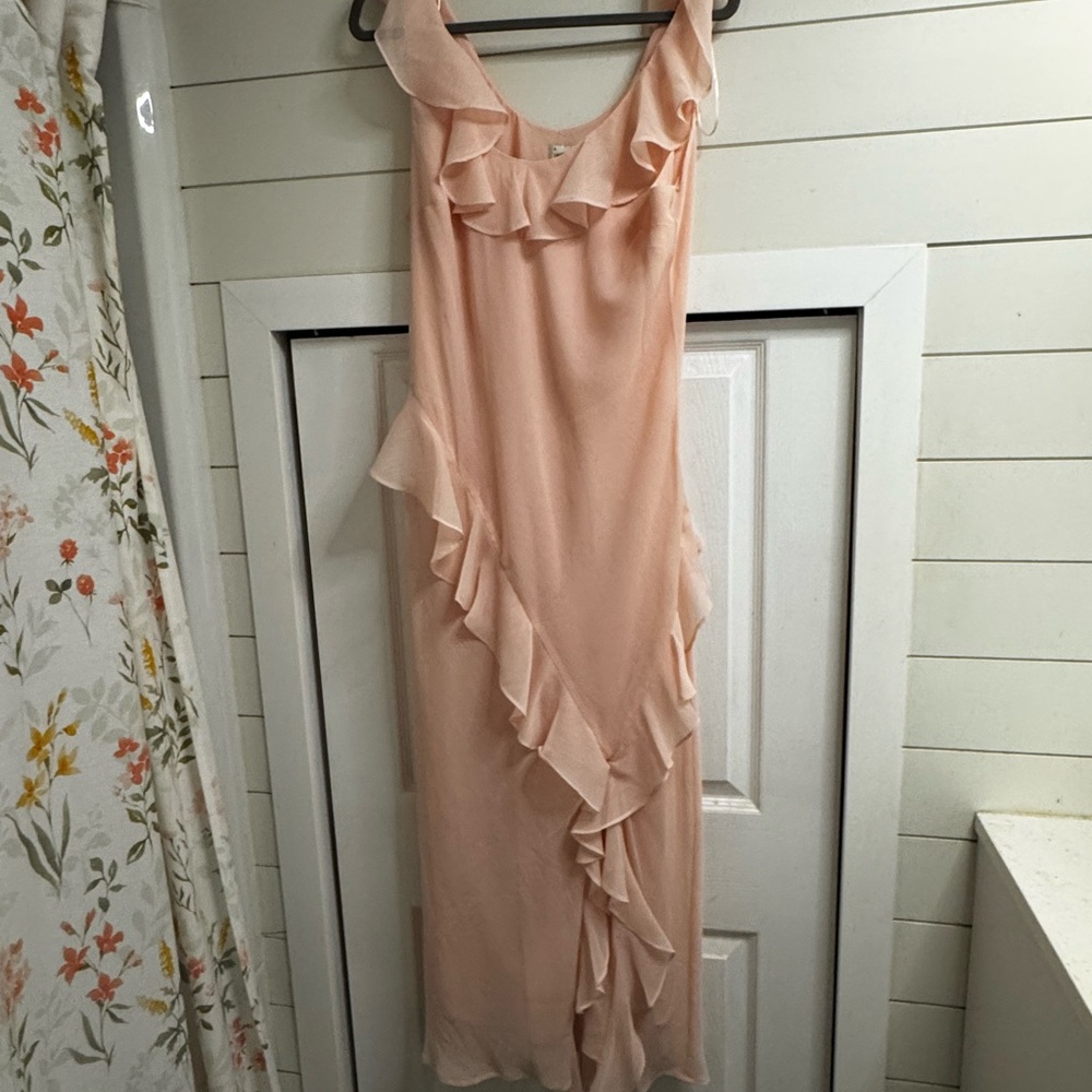 Elegant Pink Ruffle Dress